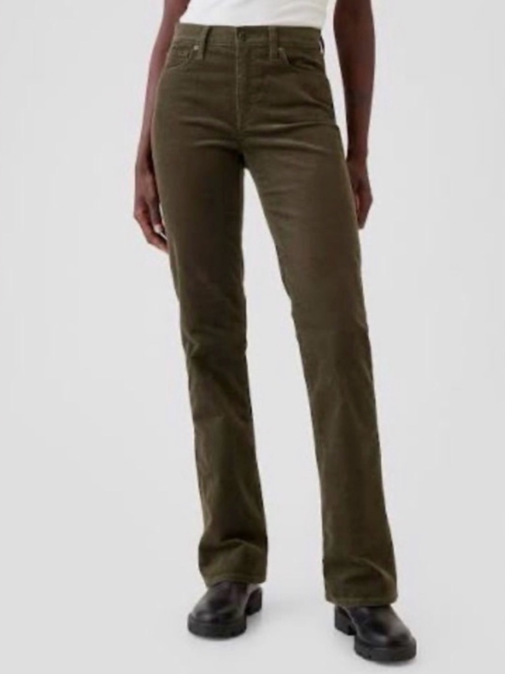 GAP Olive Green Mid Rise Universal Baby Boot Corduroy Pants